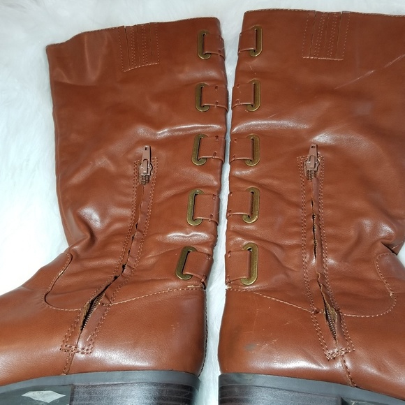 Justfab Dark Tan Over Ankle Boots - Picture 2 of 8
